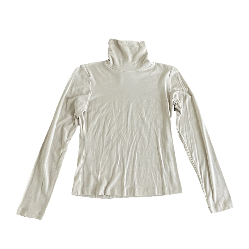 Sigrid Olsen Ivory Turtleneck Long Sleeve Shirt Size XS Soft Classic Capsule NWT